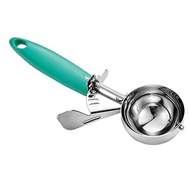 JUNADAEL J Portion Scoop, 2.75 OZ Disher Scoop, #16 Cookie Scoop, 5.5 Tbsp Cookie Dough Scoop, Green Handle, for Portion Control, Cookie Dough, Cupcake Batter, Ice Cream
