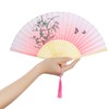 Bantoye 2 Pieces Handheld Fans Silk Folding with Frames for