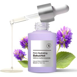 Glam Up Firm Hydrating Bakuchiol Serum - Anti-Aging Retinol Alternative Serum, Blur Fine Lines, Wrinkles, and Dark Spots, Hydrate Facial Skin, Cruelty-Free (1.01 Fl Oz)