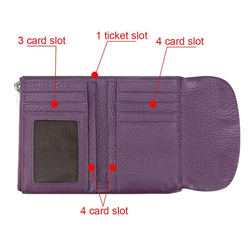 Royal Bagger RFID Blocking Women's Short Wallet Genuine Leather Multi-card
