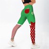 High Waist Tummy Control Stripes Bow Graphic Christmas Leggings Gingerbread