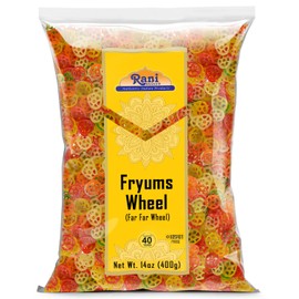 Rani Far Far/Fryums (Wheat & Tapioca Pellet) Wheel Shape 14oz (400g) ~ Vegan, Kosher, Uncooked, Used to Make Papad, Bhungra/Chip Snack