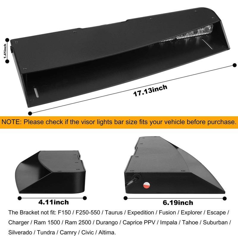 ASPL Visor lights bar 2-15 LED 29 Flash Patterns Interior