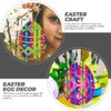 Healifty Pack of 8 Easter Scratch Eggs Colour Craft Art