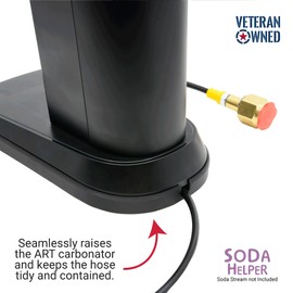 Custom Base compatible with SodaStream ART for use with CO2 Adapter Hose & External Canister – Sleek OEM Design, Streamlined Appearance, Tidy Countertop Solution