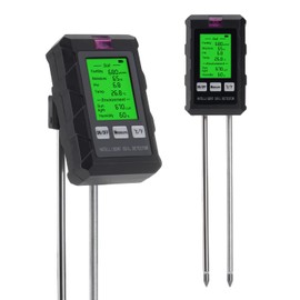 PRECIPETTE Soil Tester, 6 in 1 Soil Meter for Soil Fertility Soil Moisture pH Sunlight Temperature Humidity Soil Meter Soil Moisture Meter for Plants Soil Lawn Vegetables