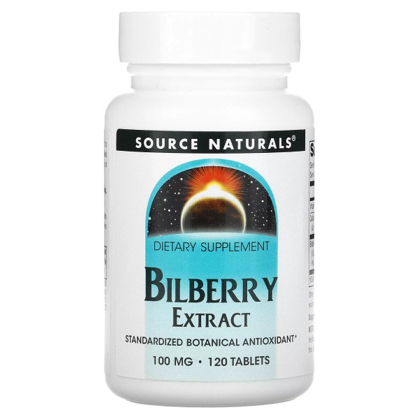 Source Naturals Bilberry Extract 100 mg 120 Tablets Dairy-Free, Egg-Free,