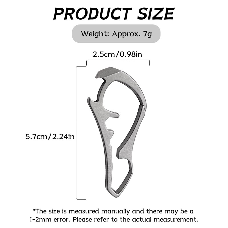 Key Fob, Titanium Keychain Tool, Key Holder with Bottle Opener