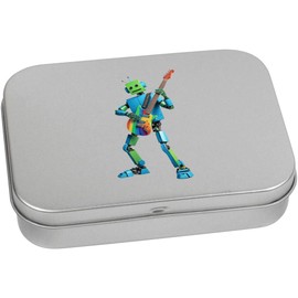 Azeeda 110mm 'Rockin' Rainbow Robot' Metal Hinged Tin/Storage Box (TT00235000)