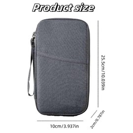 1Pc Family Passport Holder - Travel Documents Organizer, Passport Card Holder (Grey)