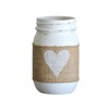 Spring Decor White Heart Painted Mason Jar | Wedding Table