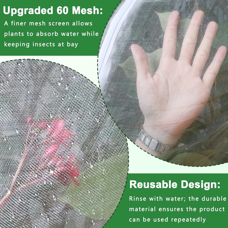 4 Pack Fruit Tree Netting with Zipper & Drawstring, Ultra