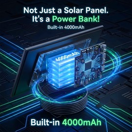 Solar Panel Charger for Blink Camera with 4000mAh Battery 24/7 Power