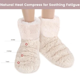 Microwavable Foot Booties for Discomfort Reduction, Feet Warmers for Reduce Aching, Heated Warmer Boots, Heating Pad for Cold Day to Soothing Fatigue, Warming Boot for Women & Men, S/M