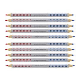 Faber-Castell 110910 Jumbo Grip Bi-Colour Pencil for Hyphenation and Correction, Red / Blue, red/blue