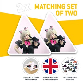 2 x Triangle Stickers 7.5cm - Japanese Anime Cosplay Japan Girl Fun Decals for Laptops,Tablets,Luggage,Scrap Booking,Fridges #45428