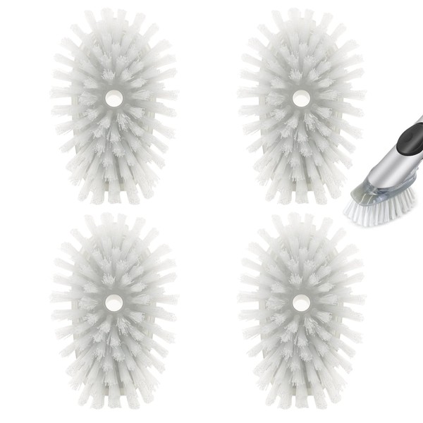 Brush Refills for OXO Dish Brush - 4 Pack Dish Brush Cleaning Soap Dispensing Head Replacement for Scrubber(Grey)