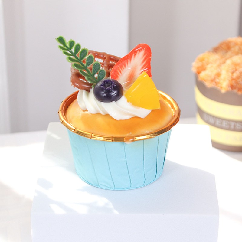 6Pcs Artificial Fake Cupcake Decorative Simulation Cupcake Model for Display