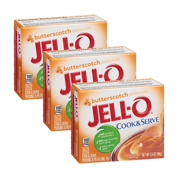 JELL-O Butterscotch Cook & Serve Pudding & Pie Filling Mix,3.5