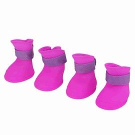 Fdit 4 Pares De Zapatos para Perros, Botas Antideslizantes E Impermeables De Silicona para Perros, para El Invierno Nevado Y El Verano Caluroso, para 