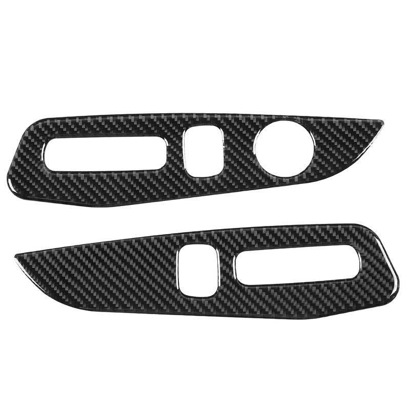 Seat Adjustment Button Panel Trim Soft Carbon Fiber Decoration Fit