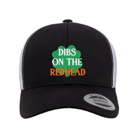 Adjustable Black/White Structured Trucker Dibs On The Redhead Funny St. Patrick's Day Structured Trucker Cap