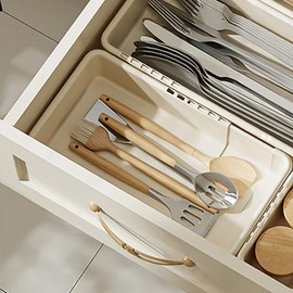 Storage Bins, Foldable Collapsible 2-Pack, Multi-Size PP Organizers for Home, Closet, Kitchen (Beige, Short)