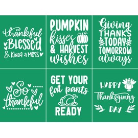 DGAGA Thanksgiving Silk Screen Stencils Reusable Self Adhesive Chalk Mesh Stencils Autumn Silkscreen Transfers for Painting on Wood,Craft,DIY Farmhouse Sign Screenprinting Starter Kit for Chalk Paste