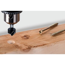 wolfcraft Conical Countersink, HSS, Ø 12 mm, Round Shank I 2505000 I For precise countersinking of drill holes for flush screw connections in metal and plastic