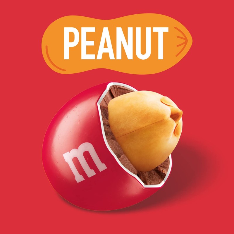 M&M’S WORLD Peanut Red Chocolate Candy 2lb Resealable Pack for