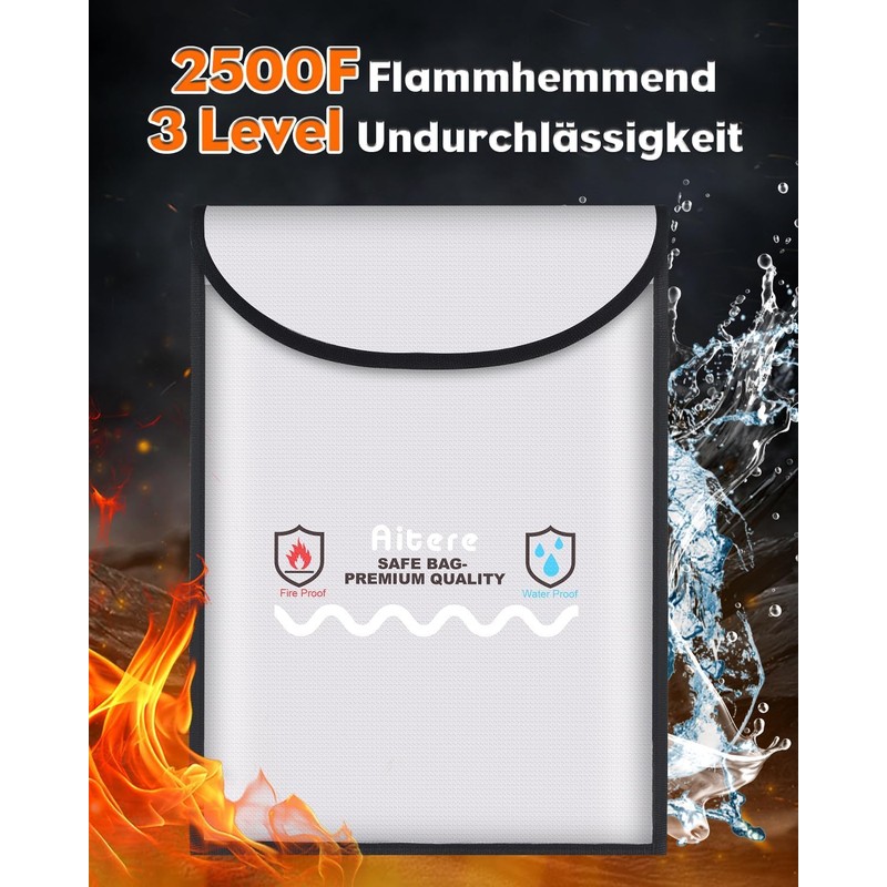 Fireproof Document Bag Set of 2 (39 x 29 &