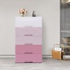 YIYIBYUS Plastic Drawers Dresser Storage Cabinet with 5 Drawers Gradient