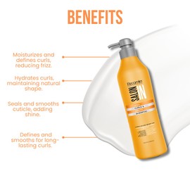 Salon In by Recamier Shampoo + Conditioner Bundle – Hydrating & Curl Defining Hair Treatment with Keratin for Curly Hair
