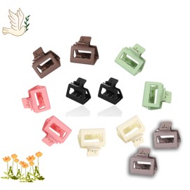12 Pack Matte Rubber Coating Small Hair Clips for Women Girls - 2 Inch Strong Hold Claw Clips for Thin Short Hair - Neutral Color Accessories for Styling, Medium Size Jaw Clips