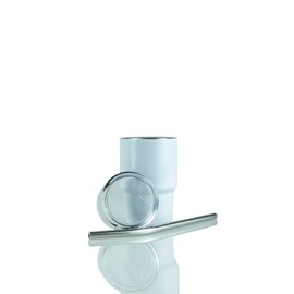 Hogg Mini Tumbler 6 Pack - 3oz Tumbler Shot Glass (White), Sublimation Shot Glasses with Lids, 3 oz Shot Glasses, Mini Tumblers with Lids and Straws, Sublimation Shot Glass Blanks