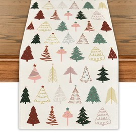 Boho Christmas Table Runner Farmhouse Christmas Table Cover Cute New Year Winter Xmas Table Decor Christmas Decorations for Home Party
