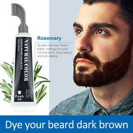 Men Beard Colouration Dye, Beard Colour, Tint, Beard Colour, Eliminates Grey Hair for a Fuller Look, with Applicator Brush, 80 ml, Colour Dark Brown