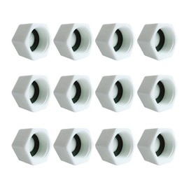 HLIWS 12 Pcs 3/4-inch BSP Threaded Blanking Cap,Drain Cap Seal,Appliance Trap Blanking Cap with gasket,for Water pipe,Washing Machine,etc(Female thread)