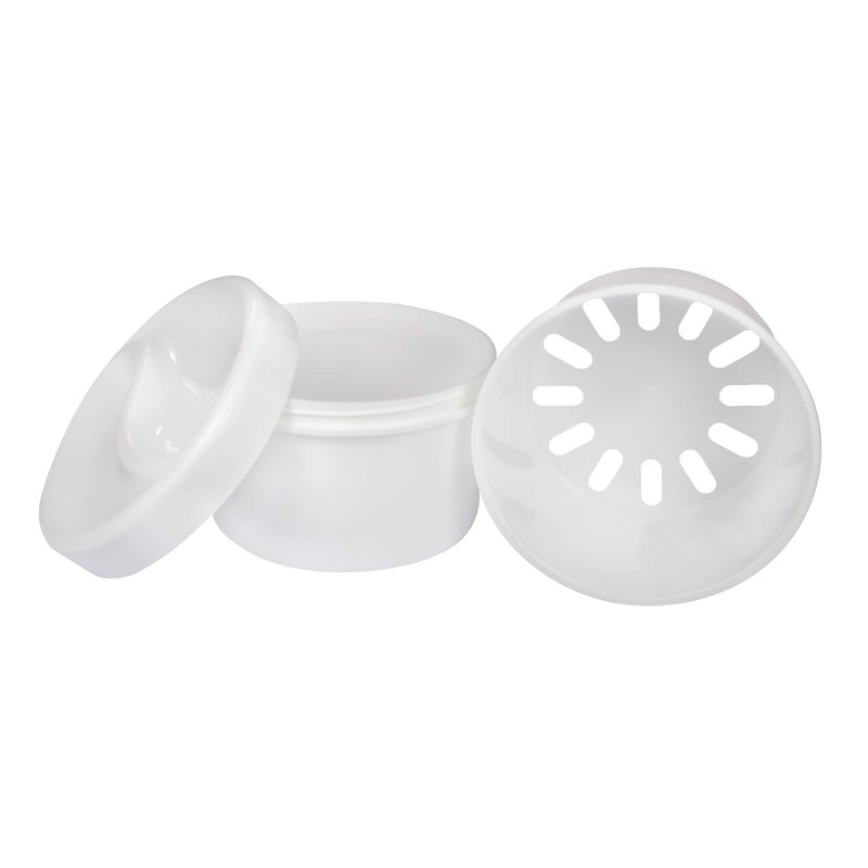 Denture Cup Braces Container with Strainer Screw Cap Medi-Inn