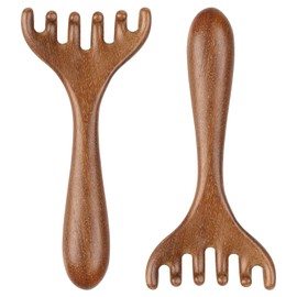 Maxqzin 2 Pcs Head Massager Scalp Wooden Scalp Massager Portable Massage Heads Comb Wide Tooth Sandalwood Hair Comb for Women Men
