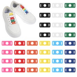 36 PCS Shoe Lace Tags for Sneakers, 9 Colors PVC Shoe Accessories for Sneakers, Shoes Decoration Charm, Shoelace Charm Adapters for Sport Casual, Unisex