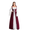 Velcoxplay Women's Renaissance Dress, Medieval Dress with Trumpet Sleeves, Medieval