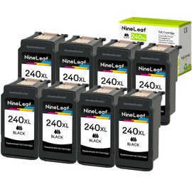 NineLeaf Remanufactured Ink Cartridge Replacement for Canon PG240XL PG-240XL 240XL use in Pixma TS5120 MG3620 MG3520 MX432 MX472 MX532 MX452 MG2220 MG2120 MG3120 MG3220 Printer(8 Pack Black)