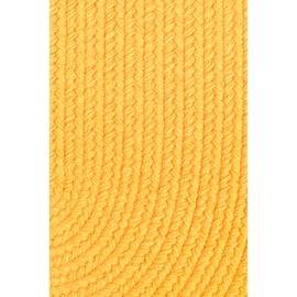Super Area Rugs Maui Solid Braided Rug Indoor/Outdoor Washable Reversible Carpet, Daffodil Yellow, 2' X 3' Oval
