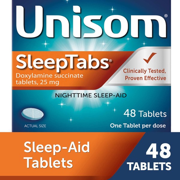 Unisom Nighttime Sleep-Aid Doxylamine Succinate Tablets, 48 Count