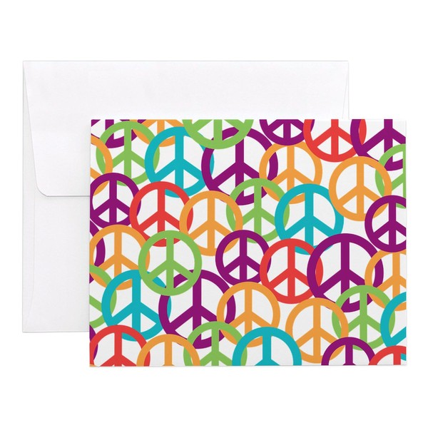 CafePress Colorful Peace Symbols Notecards (Set Of 10) 4.25" x