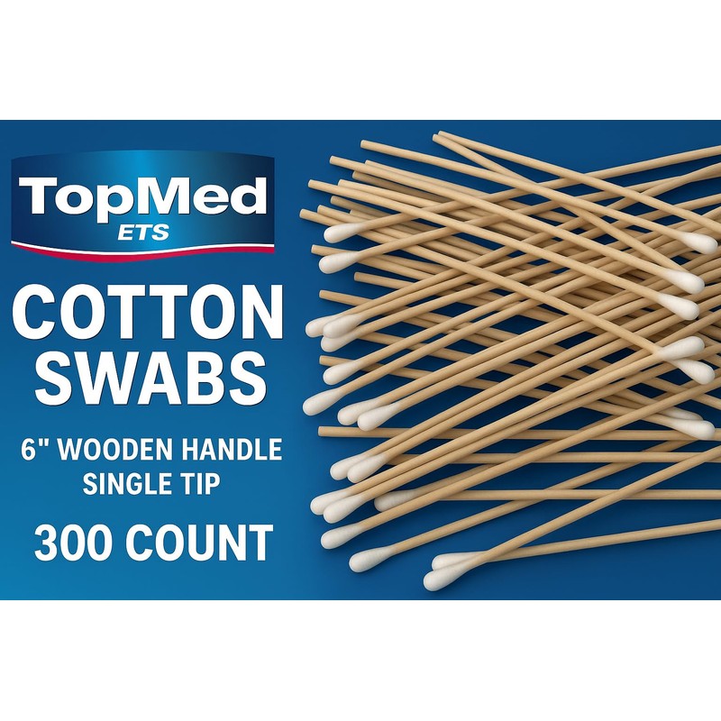 6“ Swabs Cotton Stick Cotton Tipped Applicator Single Tip with