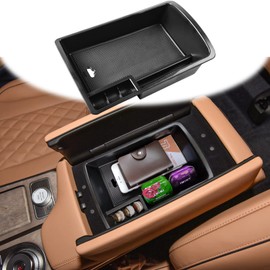 TACOBRO Center Console Organizer Tray Compatible with Genesis GV80 2021 2022 2023 2024 Accessories, Secondary Storage Armrest Glove Box - Black Trim (Not Fit 2025)