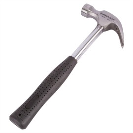 1x Black 16oz Tubular Steel Claw Hammer - Home Nail Framing Roofing Straight Handle DIY Hand Tool - by Blackspur