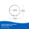 Kenney KN61218 Rust-Proof Smooth Plastic Shower Curtain Rings for Shower